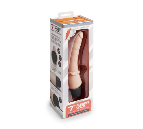 Телесный анальный вибратор 7  Slim Anal Realistic Vibrator - 20 см.