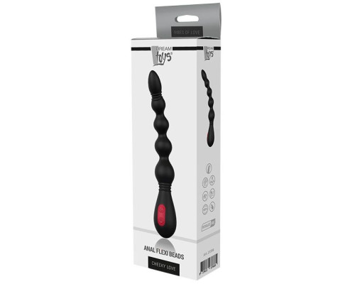Заказать Черный вибромассажер для анальной стимуляции ANAL FLEXI BEADS - 21 см.