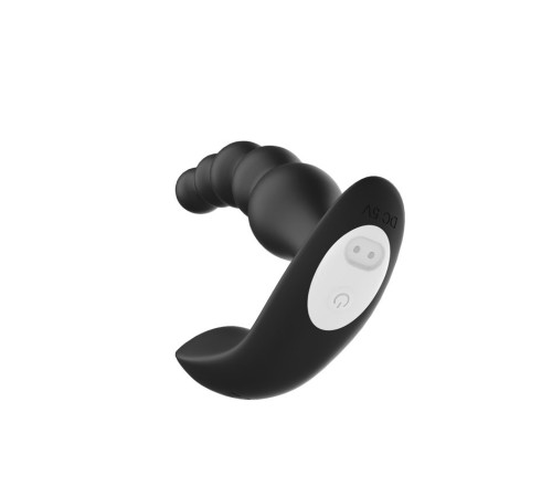 Черная анальная виброёлочка Anal Bead Vibrator с пультом ДУ