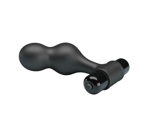 Черная анальная пробка с вибрацией Silicone Vibrating Anal Plug - 10 см.