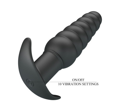 Черный анальный вибростимулятор Aeolis - 11 см.