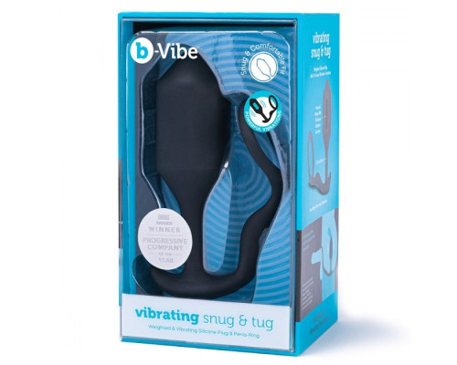 Заказать Черная анальная вибропробка с эрекционным кольцом Vibrating Snug   Tug XL