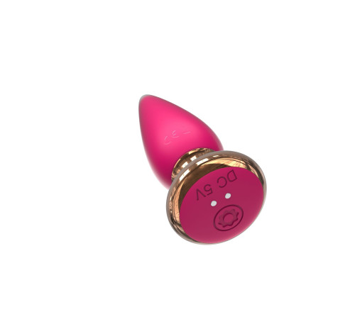 Розовая анальная вибропробка Anal Plug с пультом ДУ - 12 см.