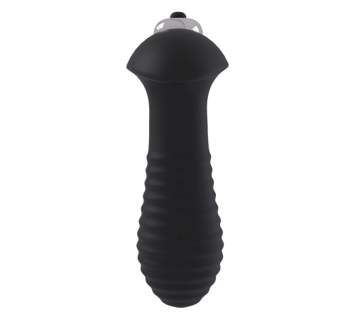 Черный анальный вибромассажер Single Speed Spiral Plug - 11 см.