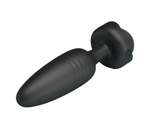 Черная анальная вибропробка с подсветкой Tarion - 12,5 см.