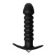 Заказать Чёрная анальная вибропробка Twisted Anal Plug - 13 см.