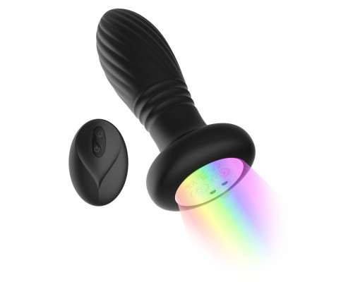 Заказать Черная анальная пробка с вибрацией и LED-подсветкой - 11,9 см. Заказать Черная анальная пробка с вибрацией и LED-подсветкой - 11,9 см.