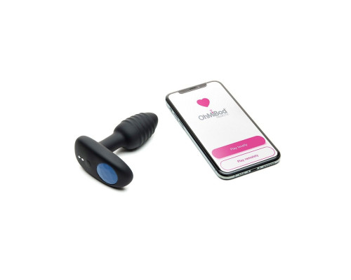 Заказать Черный интерактивный вибратор OhMiBod Lumen for Kiiroo с подсветкой - 10,2 см.