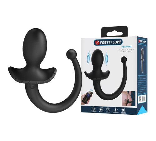 Черная анальная вибропробка с хвостом Anthony