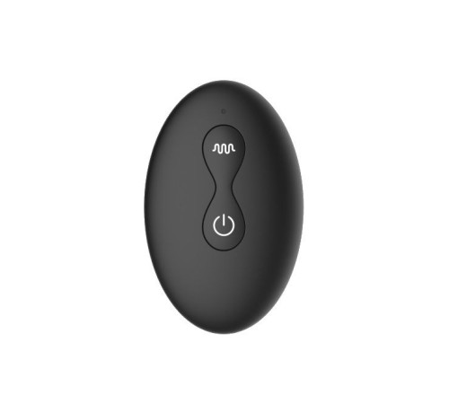 Черная анальная виброцепочка с ротацией и пультом ДУ - 17,7 см.