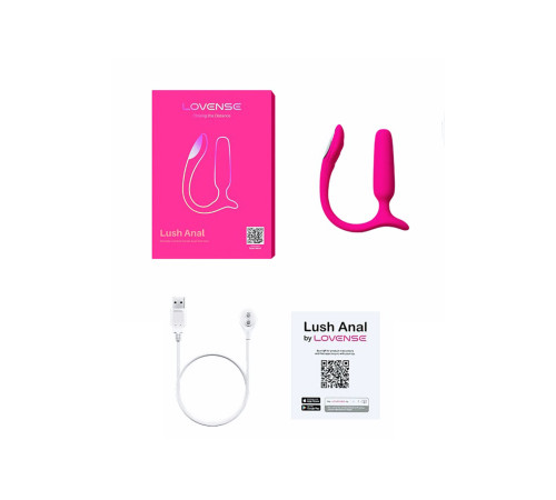 Розовый анальный вибратор с клиторальной стимуляцией Lush Anal