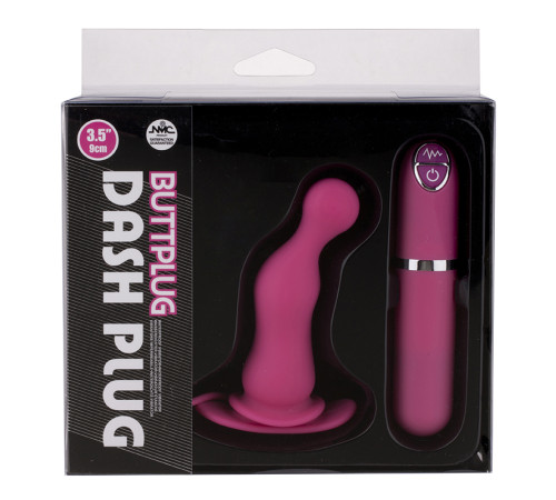 Розовая вибровтулка Dash Butt Plug With Mini Controller II - 9 см.