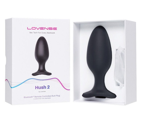 Черная анальная вибропробка HUSH 2 Size L - 12,1 см.