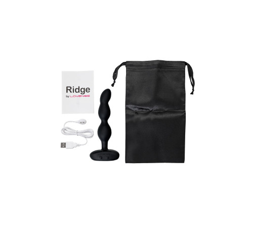 Черный анальный стимулятор с вибрацией и вращением Ridge - 17,2 см.