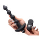 Заказать Черные анальные бусы с вибрацией и пультом ДУ 28X Remote Control Vibrating Silicone Anal Beads - 19 см.