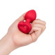 Заказать Красный анальный плаг с кристаллом-сердцем Vibrating Heart Shape Jewel Plug M-L