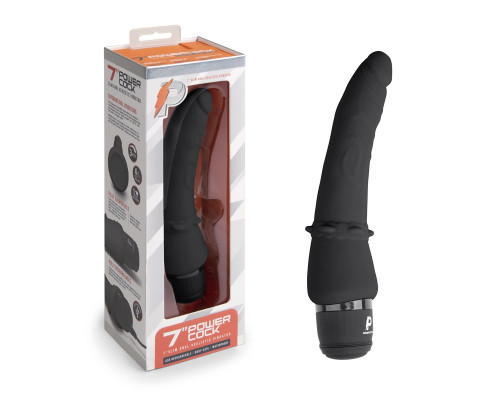 Заказать Черный анальный вибратор 7  Slim Anal Realistic Vibrator - 20 см.