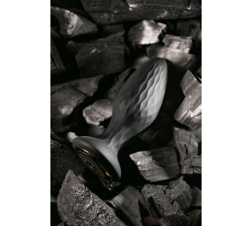 Черная анальная вибровтулка Tucana с ротацией и управлением через приложение - 12 см.