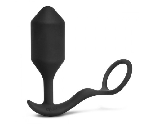 Заказать Черная анальная вибропробка с эрекционным кольцом Vibrating Snug   Tug XL