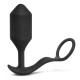 Заказать Черная анальная вибропробка с эрекционным кольцом Vibrating Snug   Tug XL