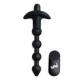 Заказать Черные анальные бусы с вибрацией и пультом ДУ 28X Remote Control Vibrating Silicone Anal Beads - 19 см.