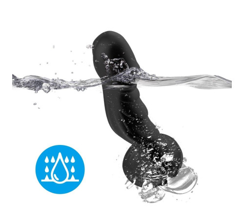 Черный анальный вибромассажер-реалистик - 19 см.