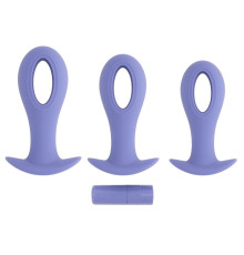 Набор из 3 анальных пробок с вибропулей Hole Punch Plug Set