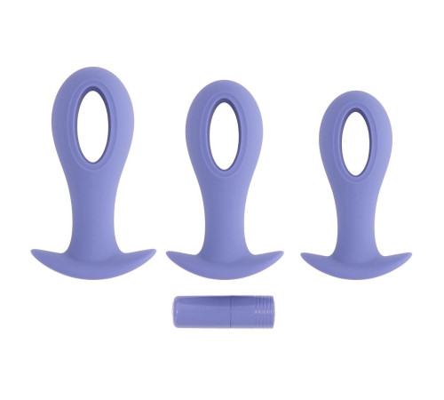 Набор из 3 анальных пробок с вибропулей Hole Punch Plug Set