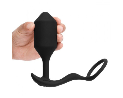 Заказать Черная анальная вибропробка с эрекционным кольцом Vibrating Snug   Tug XL