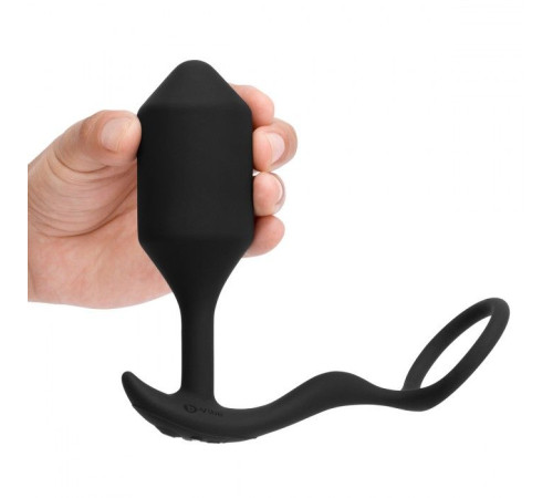 Черная анальная вибропробка с эрекционным кольцом Vibrating Snug Tug XL Черная анальная вибропробка с эрекционным кольцом Vibrating Snug Tug XL