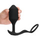Заказать Черная анальная вибропробка с эрекционным кольцом Vibrating Snug   Tug XL