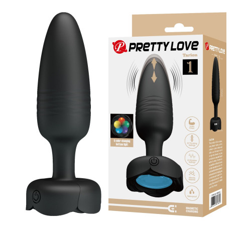 Черная анальная вибропробка с подсветкой Tarion - 12,5 см.