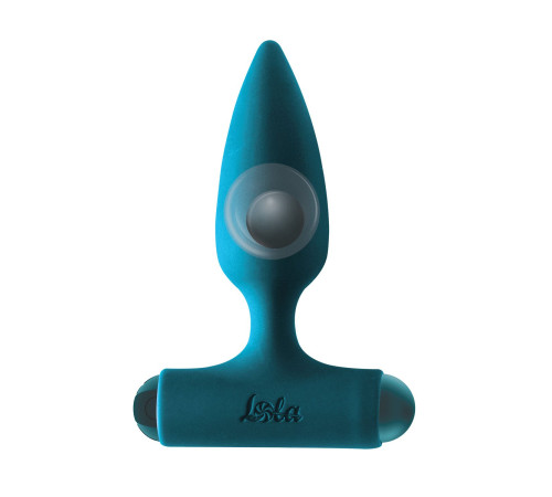 Бирюзовая анальная пробка с перезаряжаемой вибропулей Glory 2.0 - 11 см.