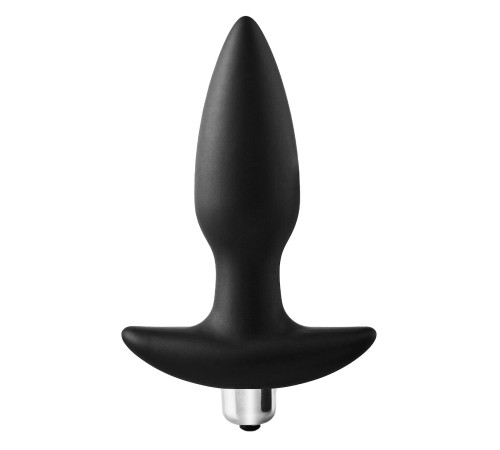 Черная анальная вибропробка FantASStic Vibrating Plug - 14 см.
