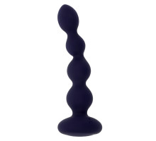 Фиолетовые анальные бусы с вибрацией и вращением Pleasure Orbit - 17,8 см.