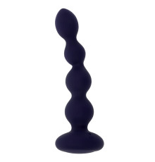 Фиолетовые анальные бусы с вибрацией и вращением Pleasure Orbit - 17,8 см.