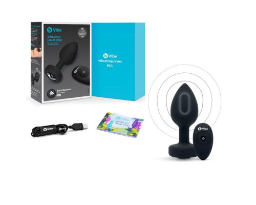 Заказать Черная анальная вибровтулка с кристаллом Vibrating Jewel Plug M/L - 10,5 см.