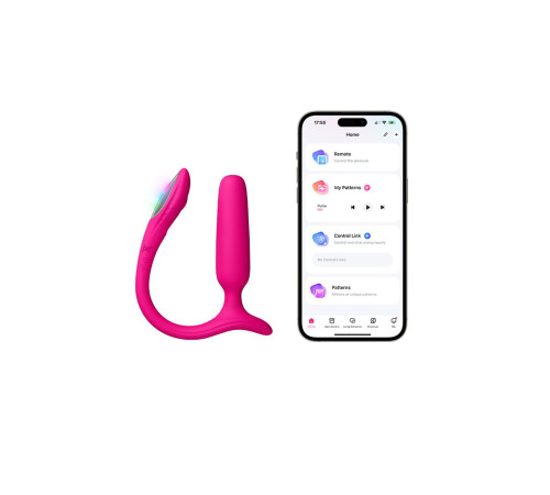 Розовый анальный вибратор с клиторальной стимуляцией Lush Anal