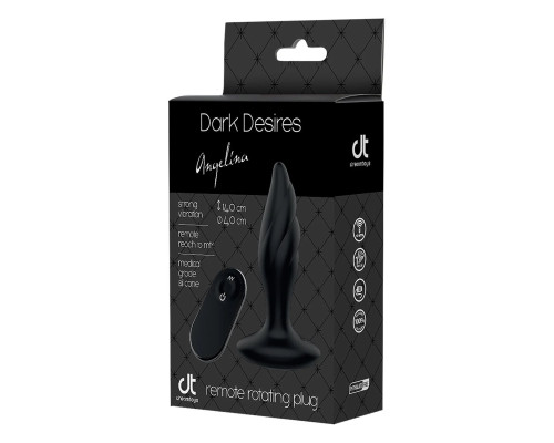 Заказать Черная анальная вибропробка Angelina Remote Rotating Plug - 14 см.