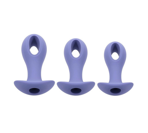 Набор из 3 анальных пробок с вибропулей Hole Punch Plug Set