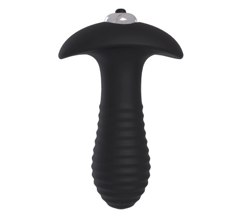 Черный анальный вибромассажер Single Speed Spiral Plug - 11 см.