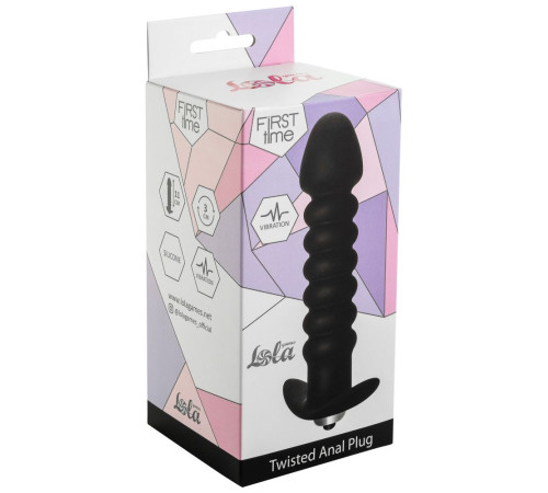 Чёрная анальная вибропробка Twisted Anal Plug - 13 см. Чёрная анальная вибропробка Twisted Anal Plug - 13 см.
