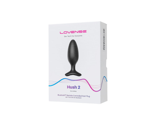 Заказать Черная анальная втулка LOVENSE Hush 2 (M) - 13,5 см.
