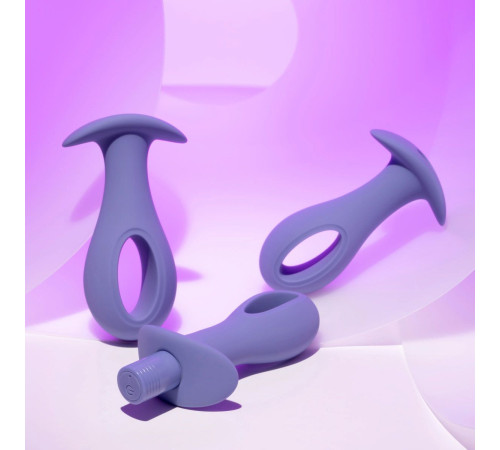 Набор из 3 анальных пробок с вибропулей Hole Punch Plug Set