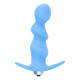 Заказать Голубая фигурная анальная вибропробка Spiral Anal Plug - 12 см.