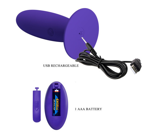 Фиолетовый анальный вибростимулятор Remote Control Vibrating Plug Youth - 11 см. Фиолетовый анальный вибростимулятор Remote Control Vibrating Plug Youth - 11 см.