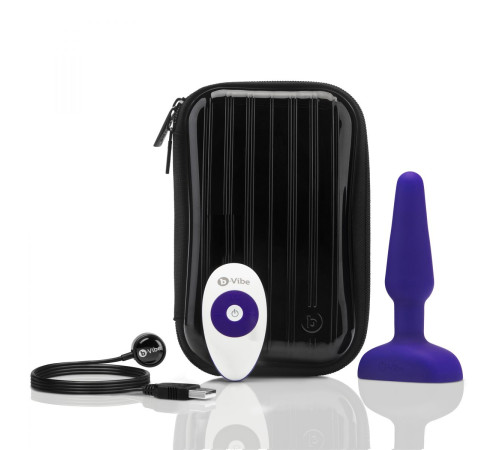 Фиолетовая анальная вибропробка с 3 источниками вибрации TRIO REMOTE CONTROL PLUG  PURPLE - 13,5 см.