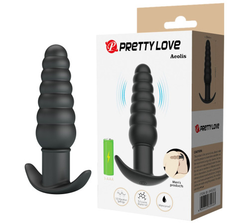 Черный анальный вибростимулятор Aeolis - 11 см.