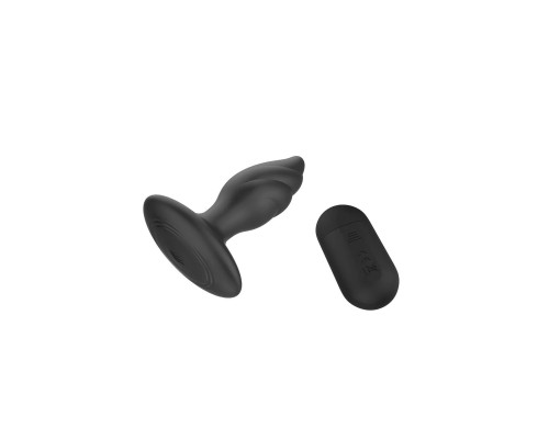 Заказать Черная анальная вибропробка Angelina Remote Rotating Plug - 14 см.