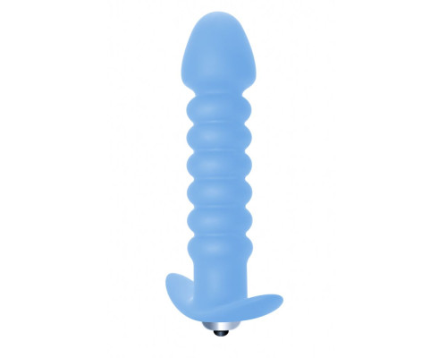 Заказать Голубая анальная вибропробка Twisted Anal Plug - 13 см.